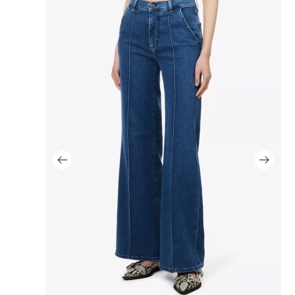 FRAME The Pintuck‎ Flared StraightLeg Mid Rise Stretch-Denim Blend Jeans 25 - Picture 3 of 13